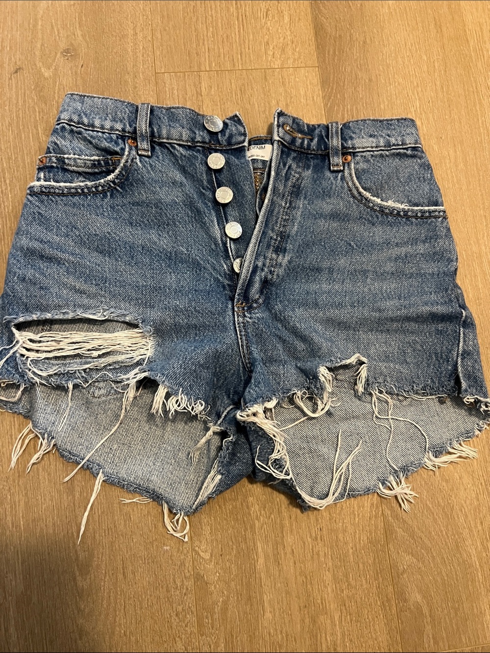 Garage Distressed Denim Cutoff Shorts